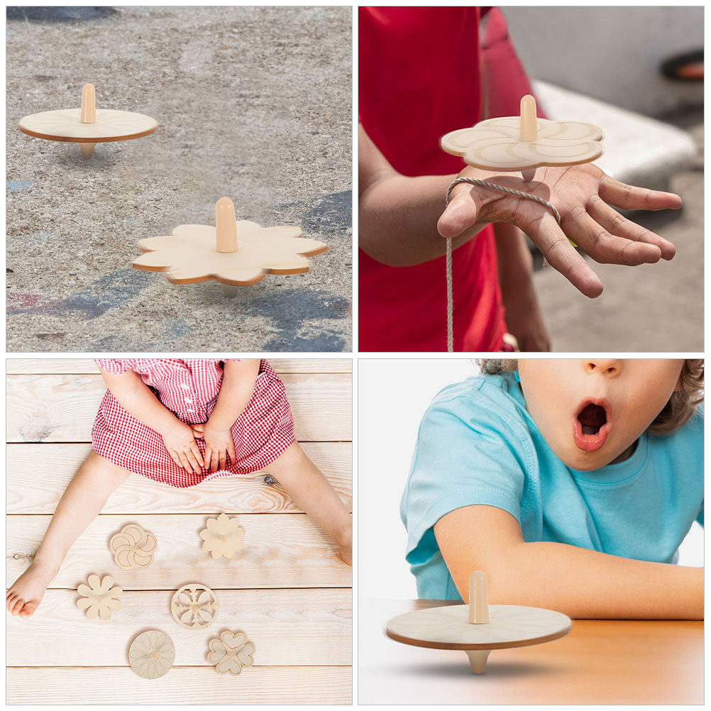Spin Top Gyro Toy - 24 Stück Holz-Gyros, Unfertig, zum Selbstbemalen,