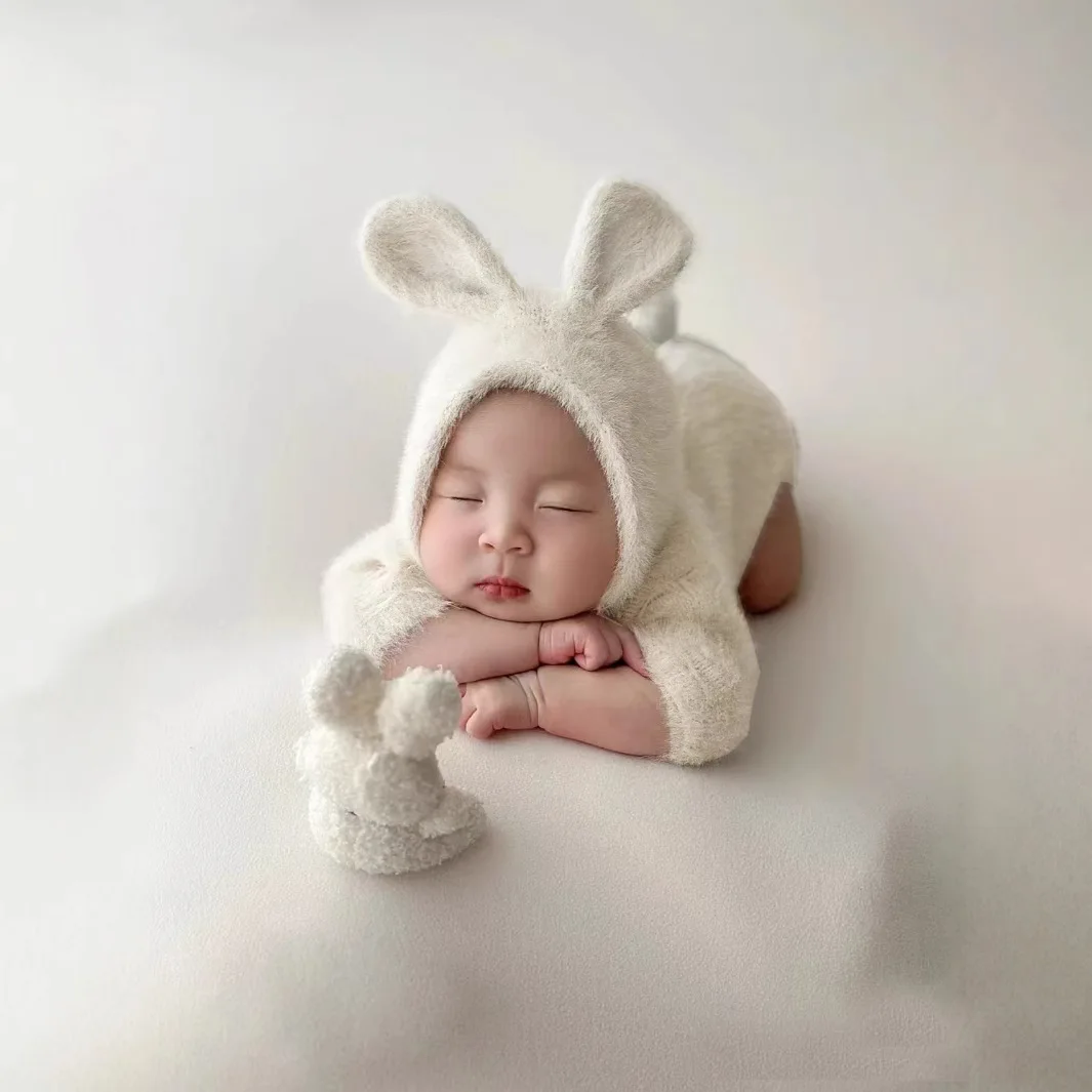 Kids Toys New Born - Neugeborenen Fotografie Requisiten Gestrickte Outfit Kaninchen