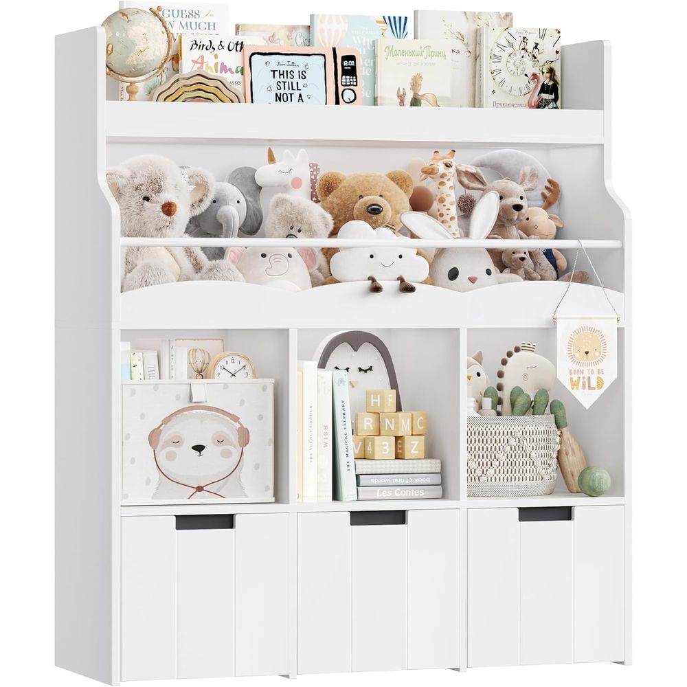 Kids' Toy - Kinderspielzeug-Aufbewahrungsorganizer mit Bücherregal, Multifunktionales Bücherregal mit