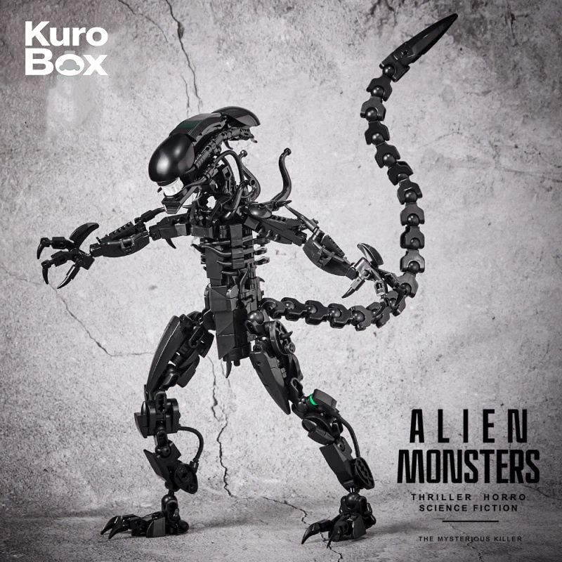 Xenomorph Kids Toys - Heiß begehrte Alien-Monster-Xenomorph-MOC-Bausteine, pädagogisches Montage-Puzzle-Spielzeug für