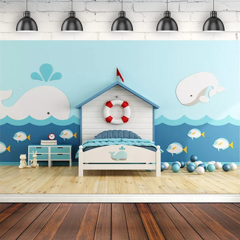 Toys Background For Kids - Blauer Ozean Indoor Kinder Geburtstag Fotografie