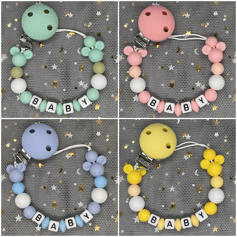 Kids Toys New Born - Personalisierter Schnullerclip mit Namen, Schnullerkette für