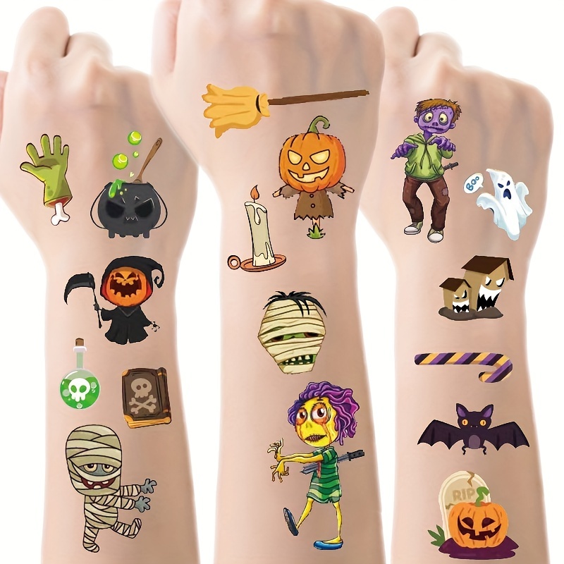 Kids Zombie Toys - 10 Blatt Halloween Kürbisse Zombie Tattoo